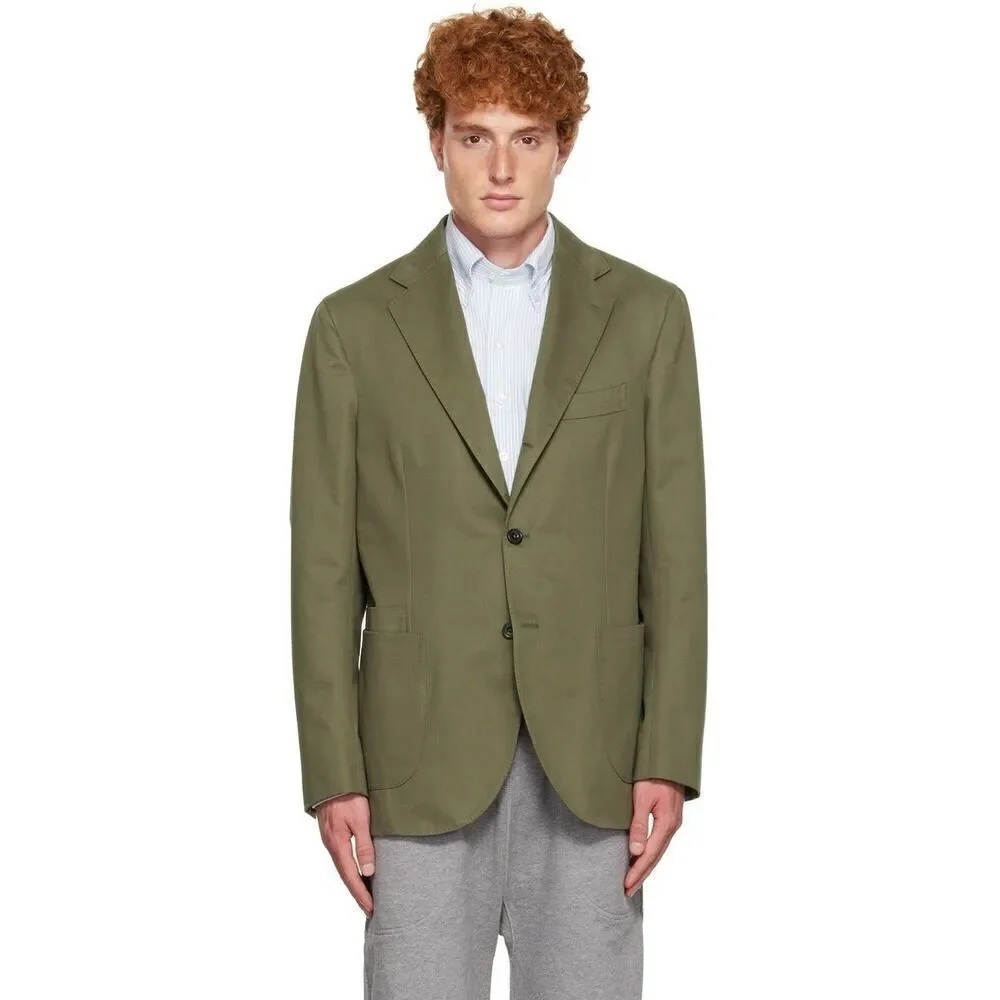 Moss 1851 Men’s Organic Cotton Blend Olive Green Tailored Ankle Pant Suit DIFFER
